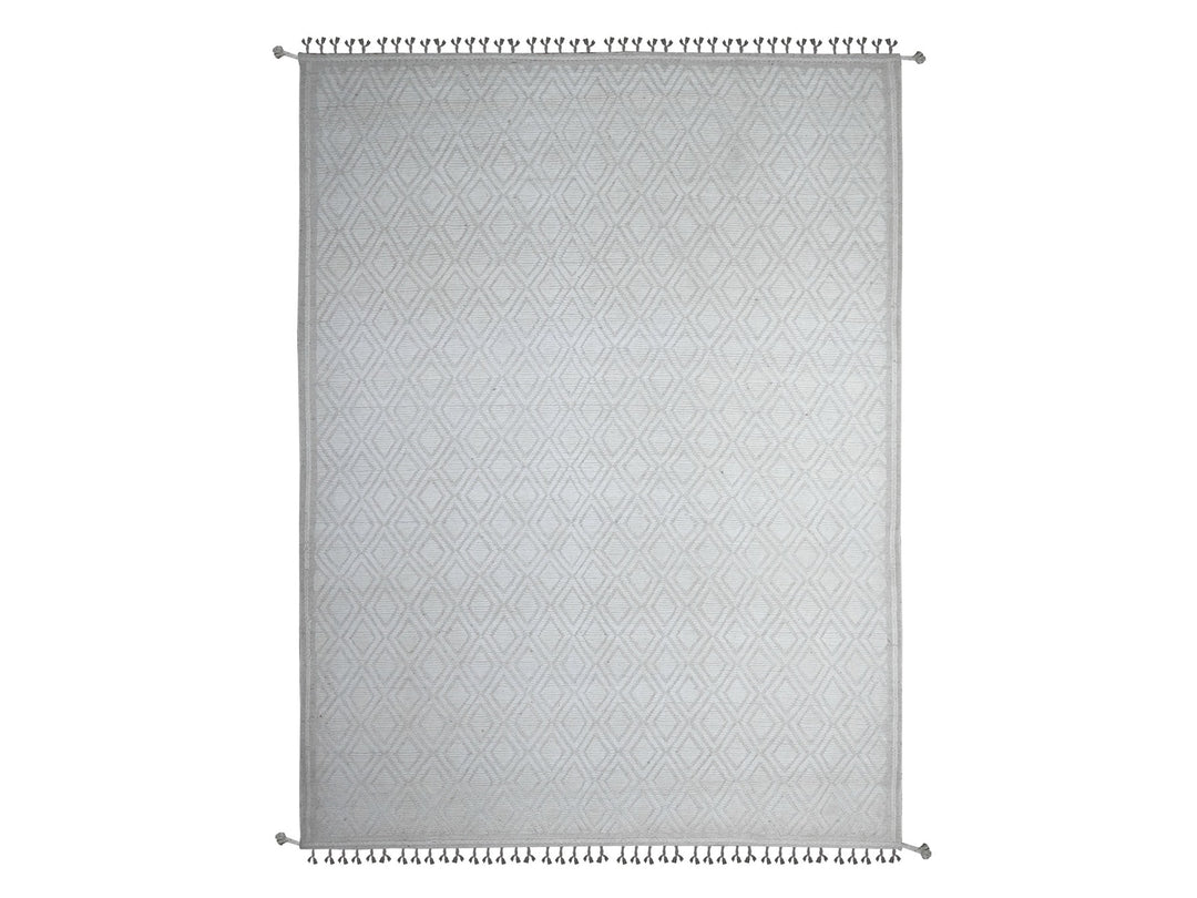 9'1" x 12'1" New Hand Knotted Ivory Wool Rectangle Oriental Rug - MOA10289180