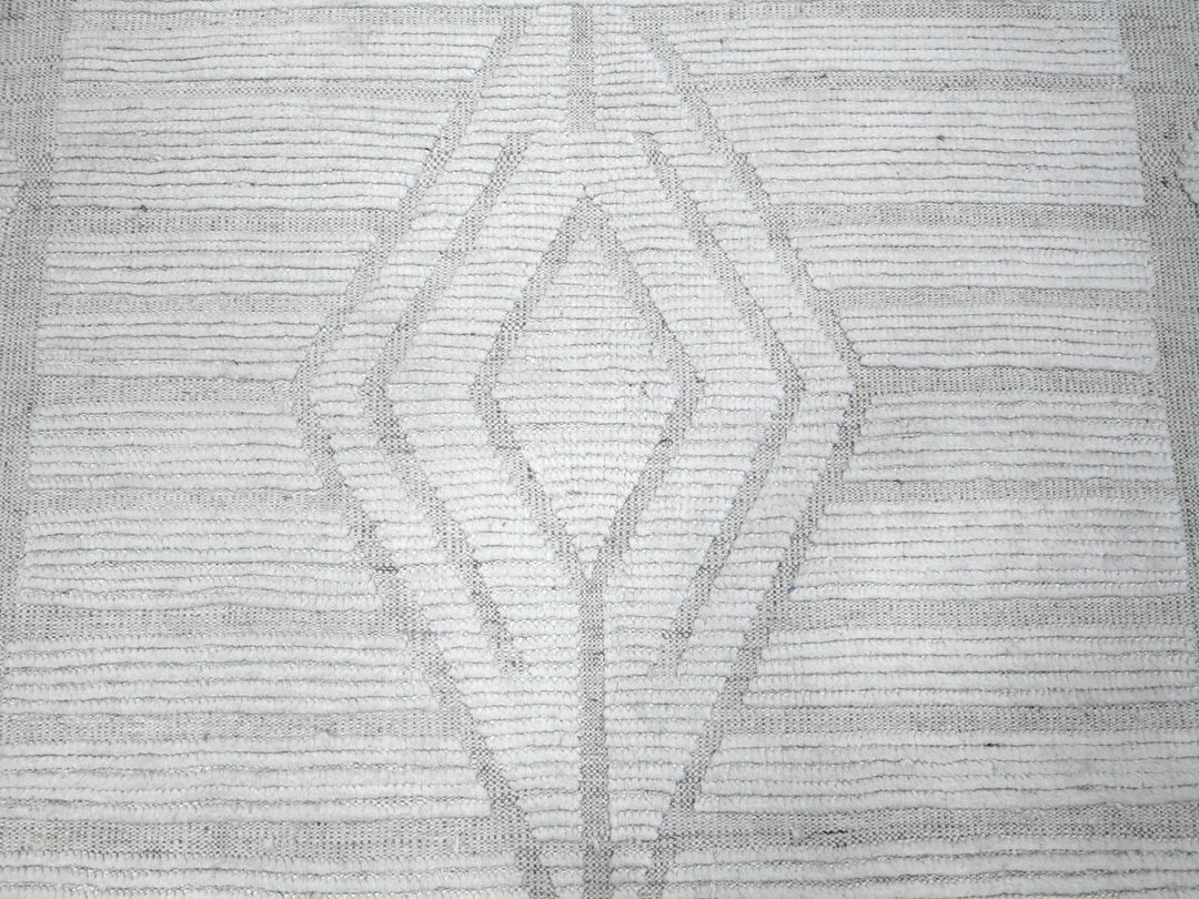 8'10" x 12'3" New Hand Knotted Grey Wool Rectangle Oriental Rug - MOA10289182