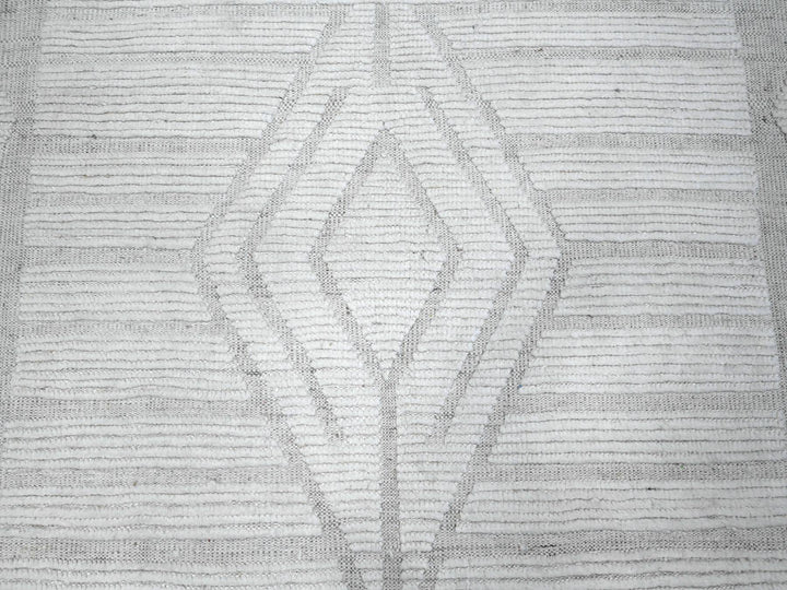 8'10" x 12'3" New Hand Knotted Grey Wool Rectangle Oriental Rug - MOA10289182