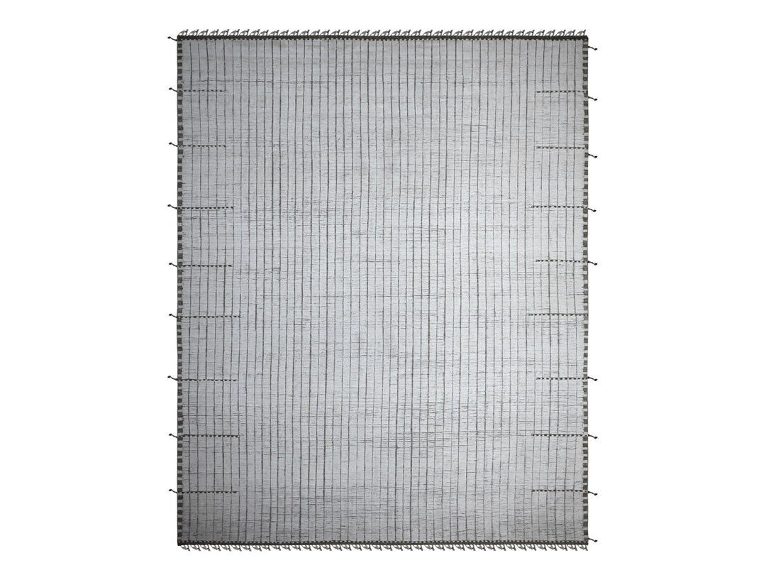 12'2" x 15'2" New Hand Knotted Ivory Wool Rectangle Oriental Rug - MOA10289192