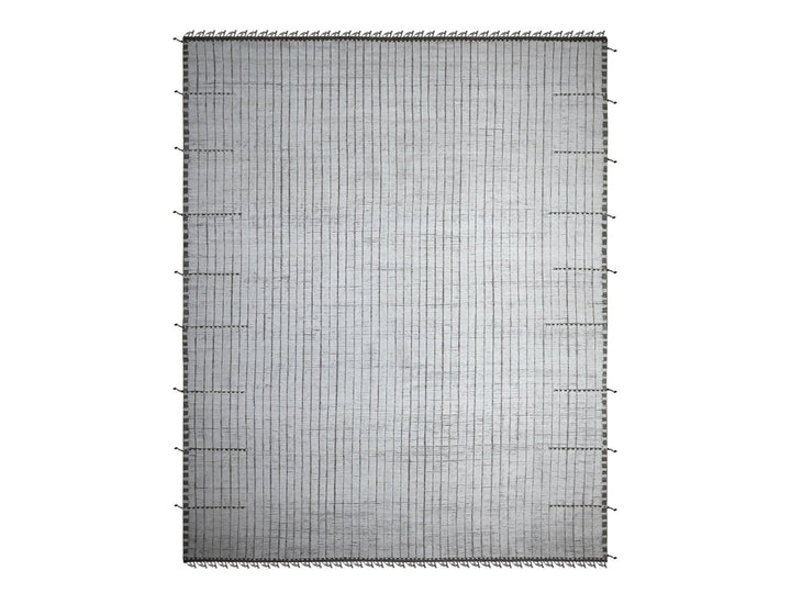 12'2" x 15'2" New Hand Knotted Ivory Wool Rectangle Oriental Rug - MOA10289192