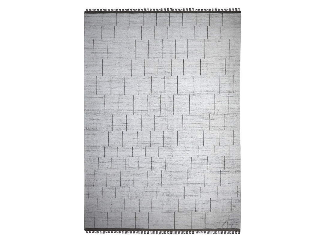 11'11" x 16'2" New Hand Knotted Ivory Wool Rectangle Oriental Rug - MOA10289193