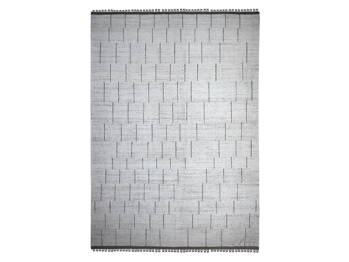 11'11" x 16'2" New Hand Knotted Ivory Wool Rectangle Oriental Rug - MOA10289193