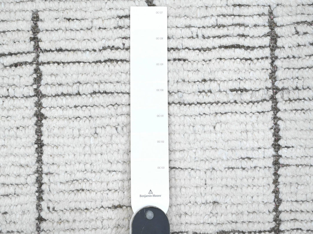 11'11" x 16'2" New Hand Knotted Ivory Wool Rectangle Oriental Rug - MOA10289193