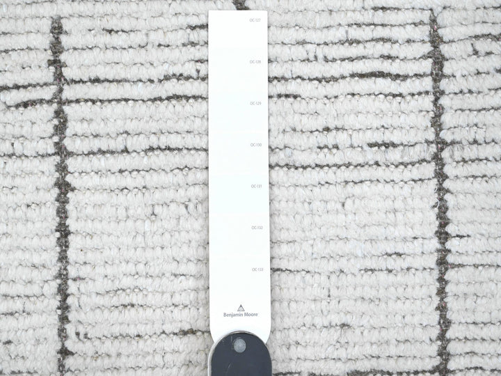 11'11" x 16'2" New Hand Knotted Ivory Wool Rectangle Oriental Rug - MOA10289193