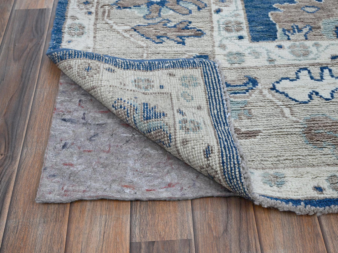 8'2" x 10'1" New Hand Knotted Blue Wool Rectangle Oriental Rug - MOA102891