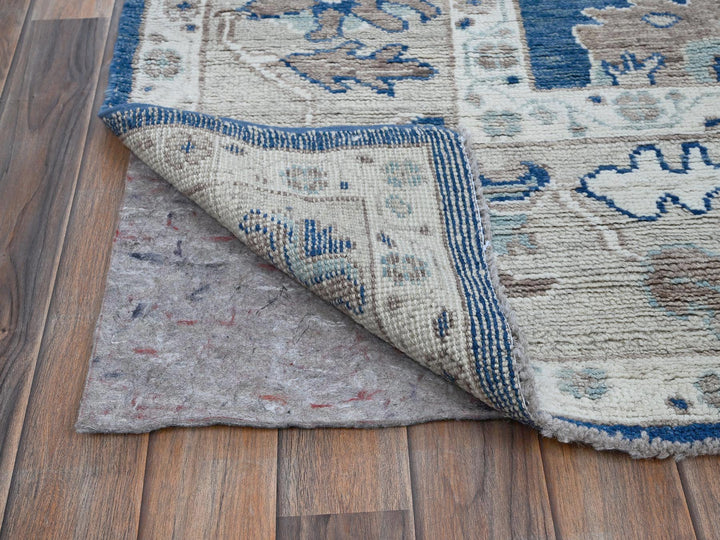8'2" x 10'1" New Hand Knotted Blue Wool Rectangle Oriental Rug - MOA102891