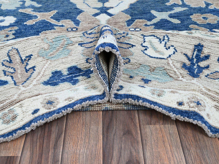 8'2" x 10'1" New Hand Knotted Blue Wool Rectangle Oriental Rug - MOA102891