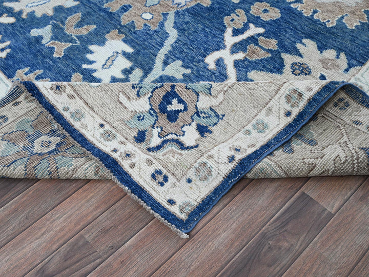 8'2" x 10'1" New Hand Knotted Blue Wool Rectangle Oriental Rug - MOA102891