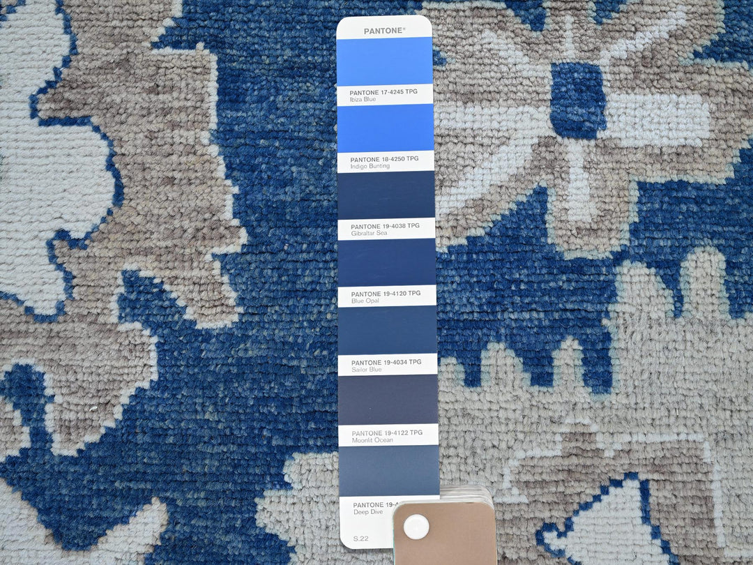 8'2" x 10'1" New Hand Knotted Blue Wool Rectangle Oriental Rug - MOA102891