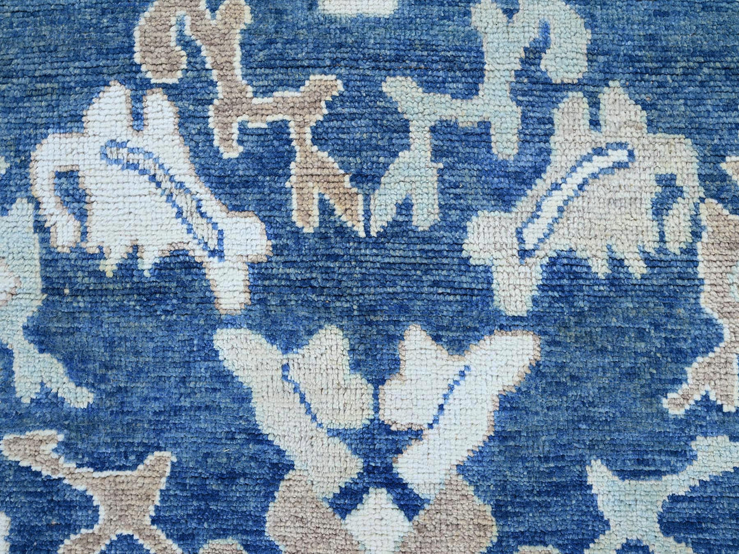 8'2" x 10'1" New Hand Knotted Blue Wool Rectangle Oriental Rug - MOA102891