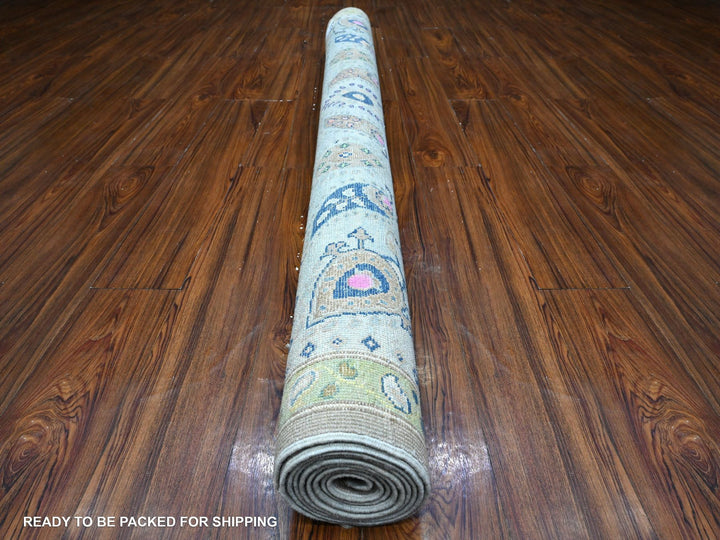 6'0" x 8'8" New Hand Knotted Grey Wool Rectangle Oriental Rug - MOA10289233