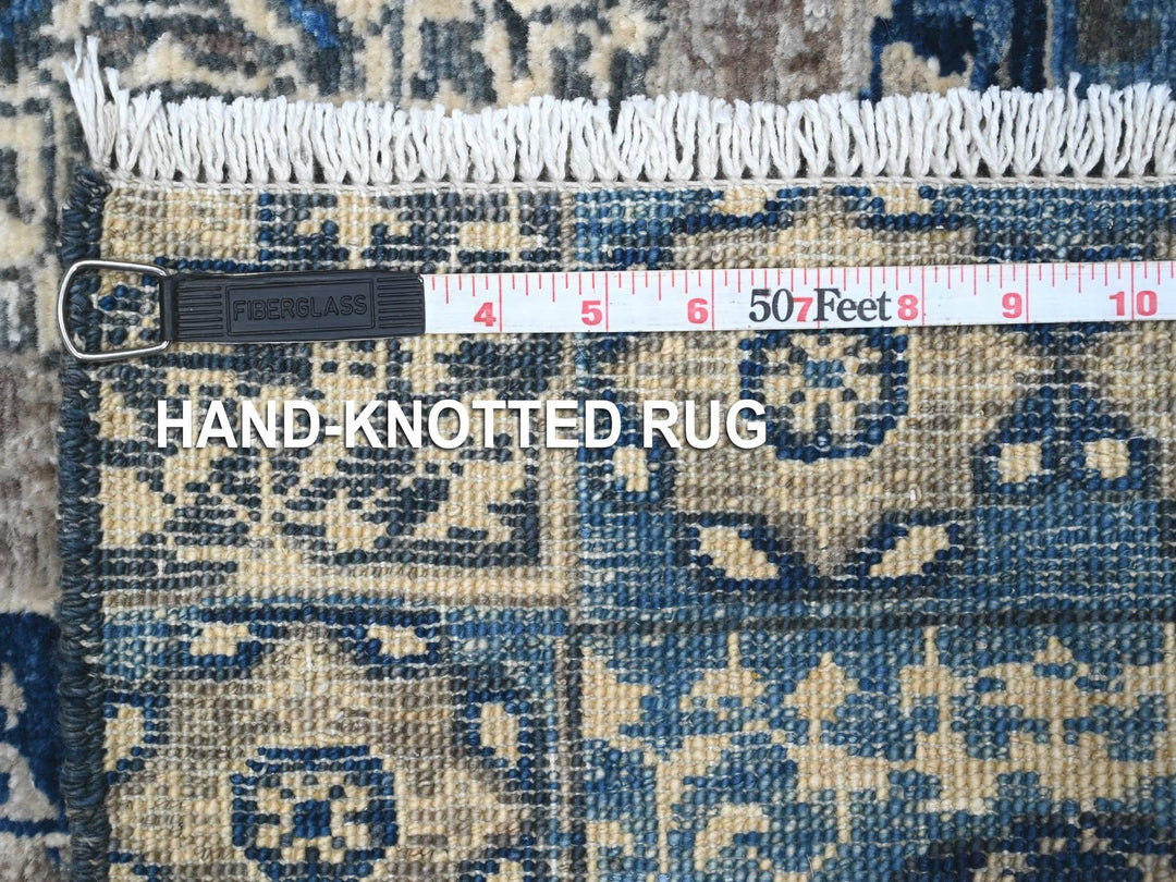 4'1" x 11'6" New Hand Knotted Blue Wool Runner Oriental Rug - MOA10289252