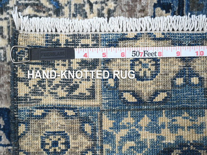 4'1" x 11'6" New Hand Knotted Blue Wool Runner Oriental Rug - MOA10289252