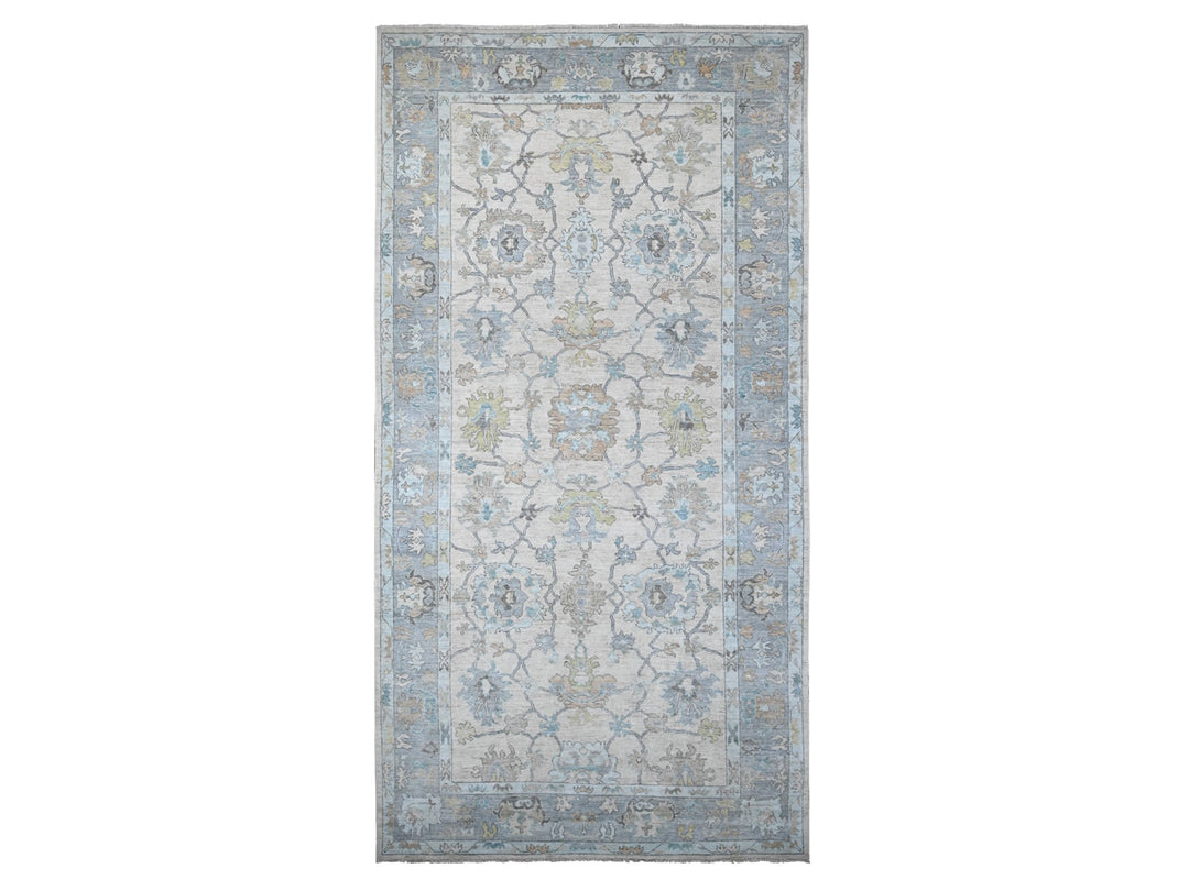 8'1" x 15'7" New Hand Knotted Grey Wool Rectangle Oriental Rug - MOA10289260