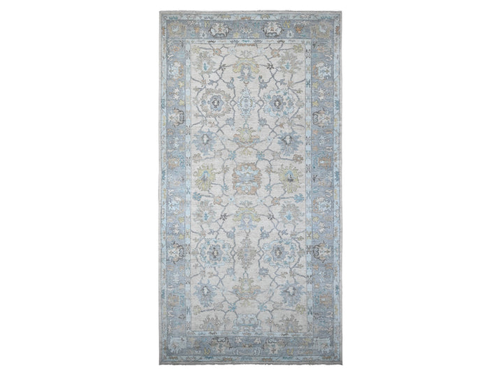 8'1" x 15'7" New Hand Knotted Grey Wool Rectangle Oriental Rug - MOA10289260