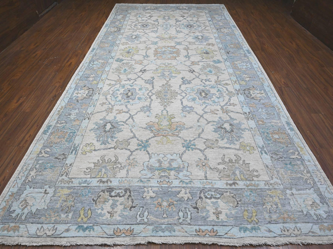 8'1" x 15'7" New Hand Knotted Grey Wool Rectangle Oriental Rug - MOA10289260