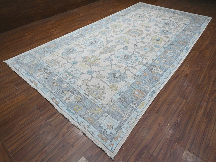 8'1" x 15'7" New Hand Knotted Grey Wool Rectangle Oriental Rug - MOA10289260