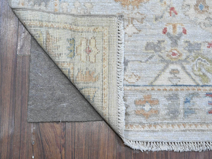 2'9" x 12'0" New Hand Knotted Grey Wool Runner Oriental Rug - MOA10289279