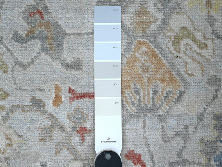2'9" x 12'0" New Hand Knotted Grey Wool Runner Oriental Rug - MOA10289279