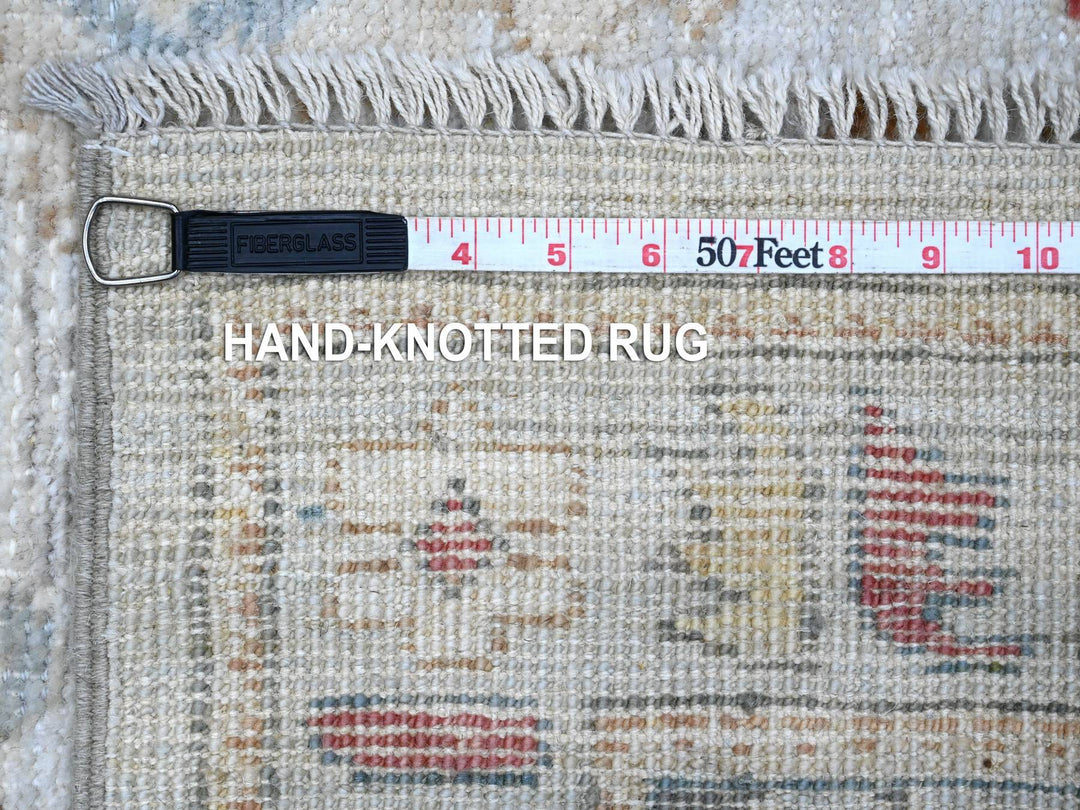 2'9" x 12'0" New Hand Knotted Grey Wool Runner Oriental Rug - MOA10289279
