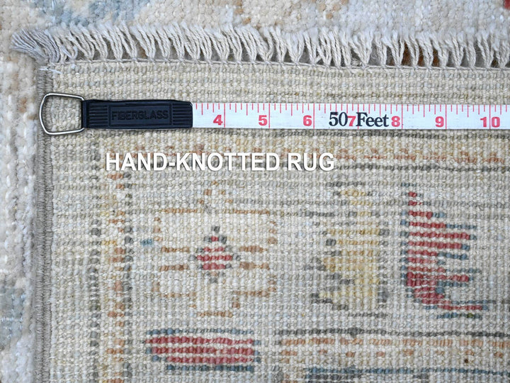 2'9" x 12'0" New Hand Knotted Grey Wool Runner Oriental Rug - MOA10289279