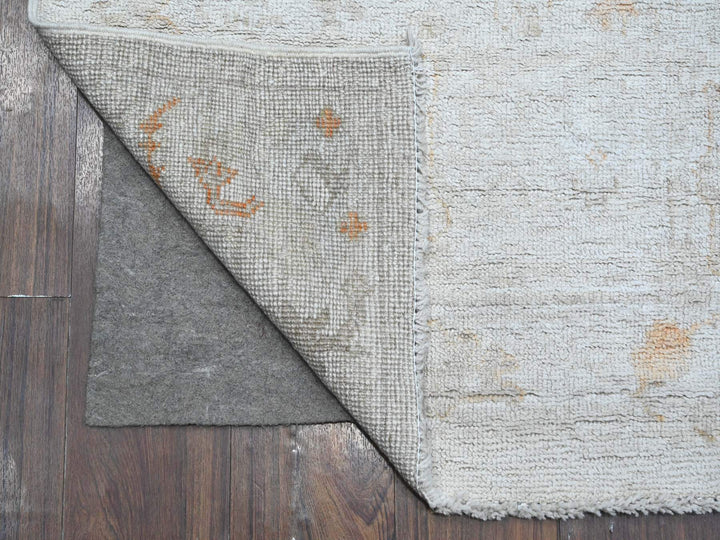 2'5" x 13'7" New Hand Knotted Grey Wool Runner Oriental Rug - MOA10289280