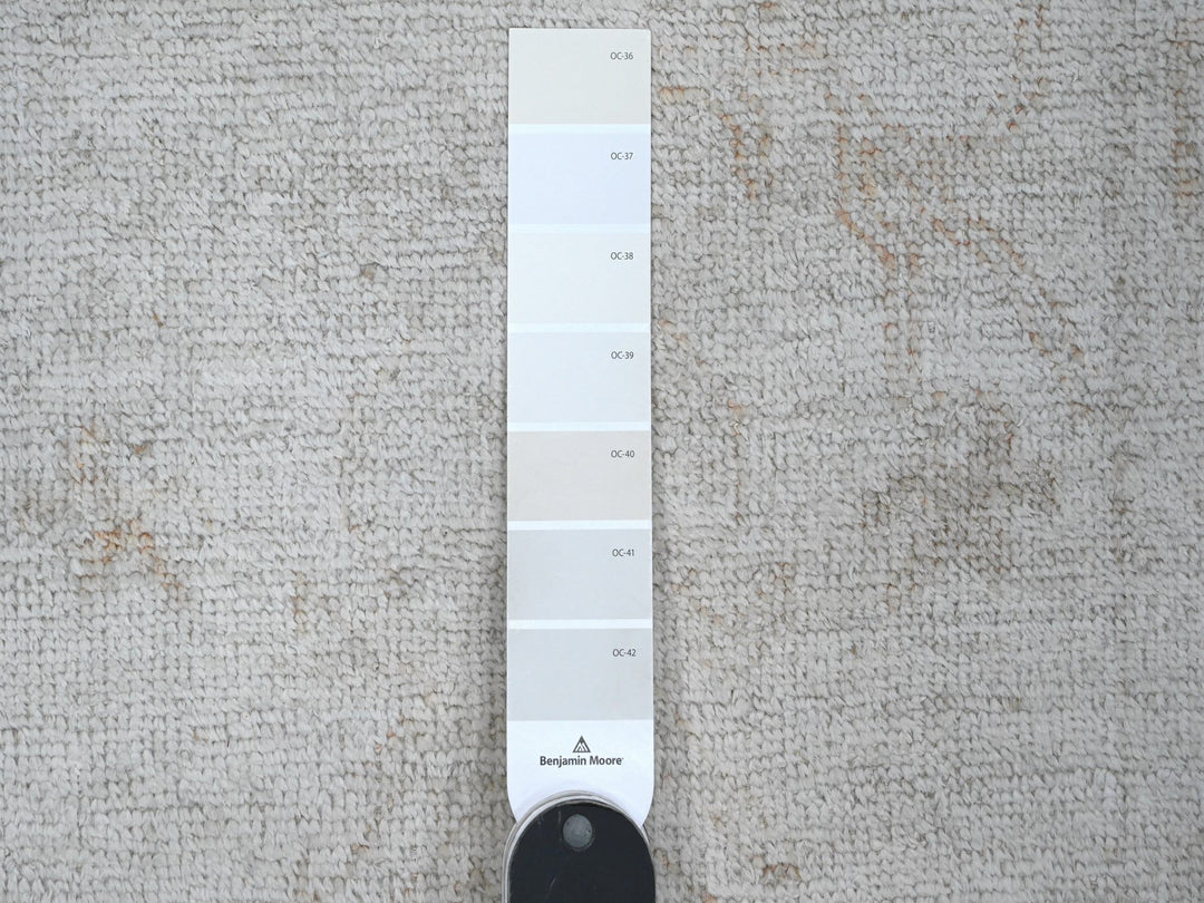 2'5" x 13'7" New Hand Knotted Grey Wool Runner Oriental Rug - MOA10289280