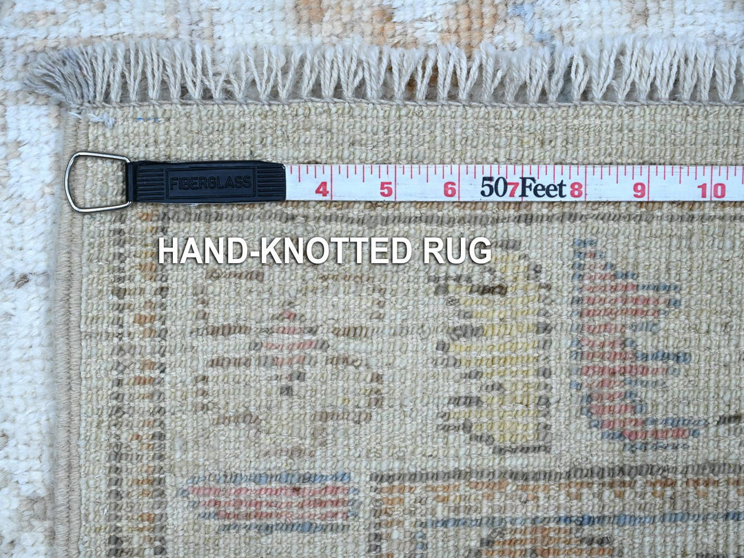 2'10" x 9'11" New Hand Knotted Ivory Wool Runner Oriental Rug - MOA10289283