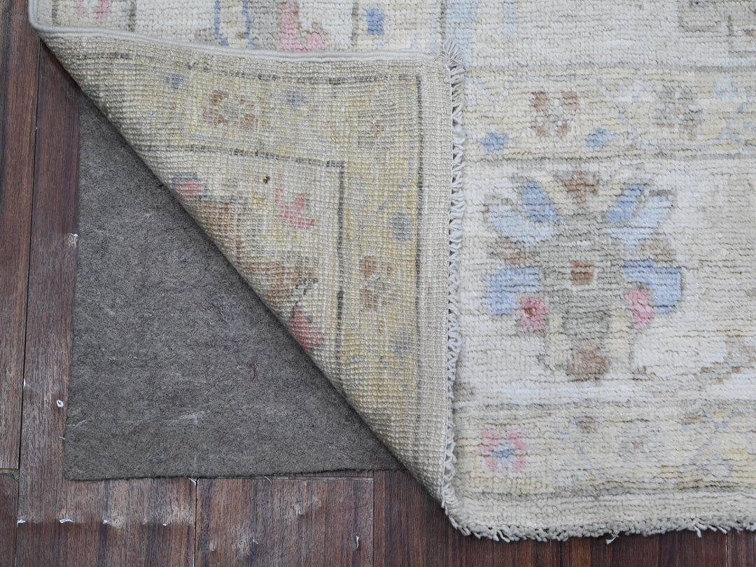 5'9" x 8'9" New Hand Knotted Ivory Wool Rectangle Oriental Rug - MOA10289285