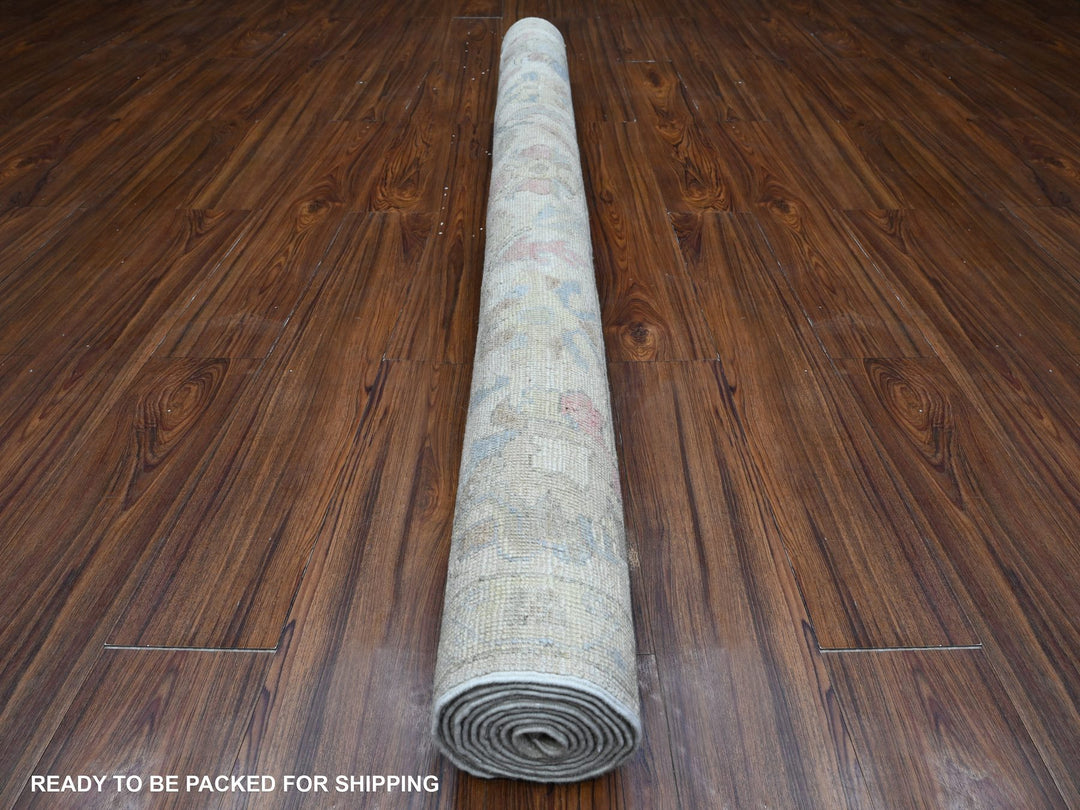 5'9" x 8'9" New Hand Knotted Ivory Wool Rectangle Oriental Rug - MOA10289285