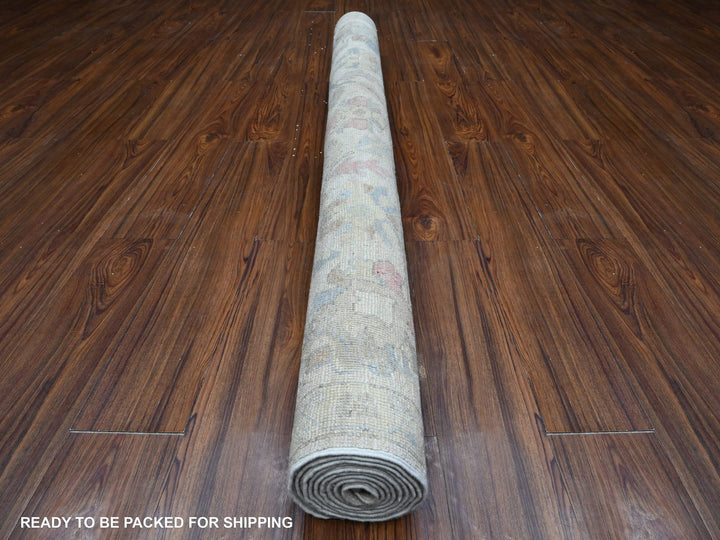 5'9" x 8'9" New Hand Knotted Ivory Wool Rectangle Oriental Rug - MOA10289285