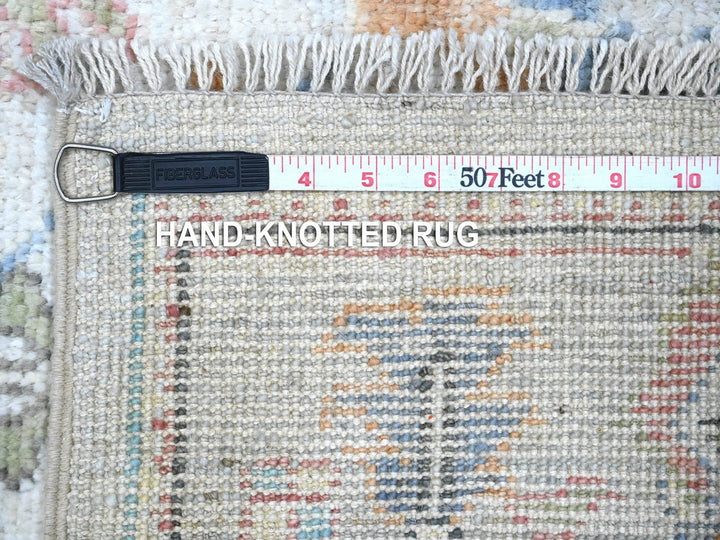 3'11" x 10'8" New Hand Knotted Blue Wool Runner Oriental Rug - MOA10289290