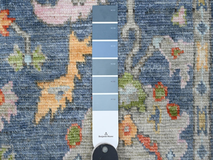 4'1" x 10'7" New Hand Knotted Blue Wool Runner Oriental Rug - MOA10289291