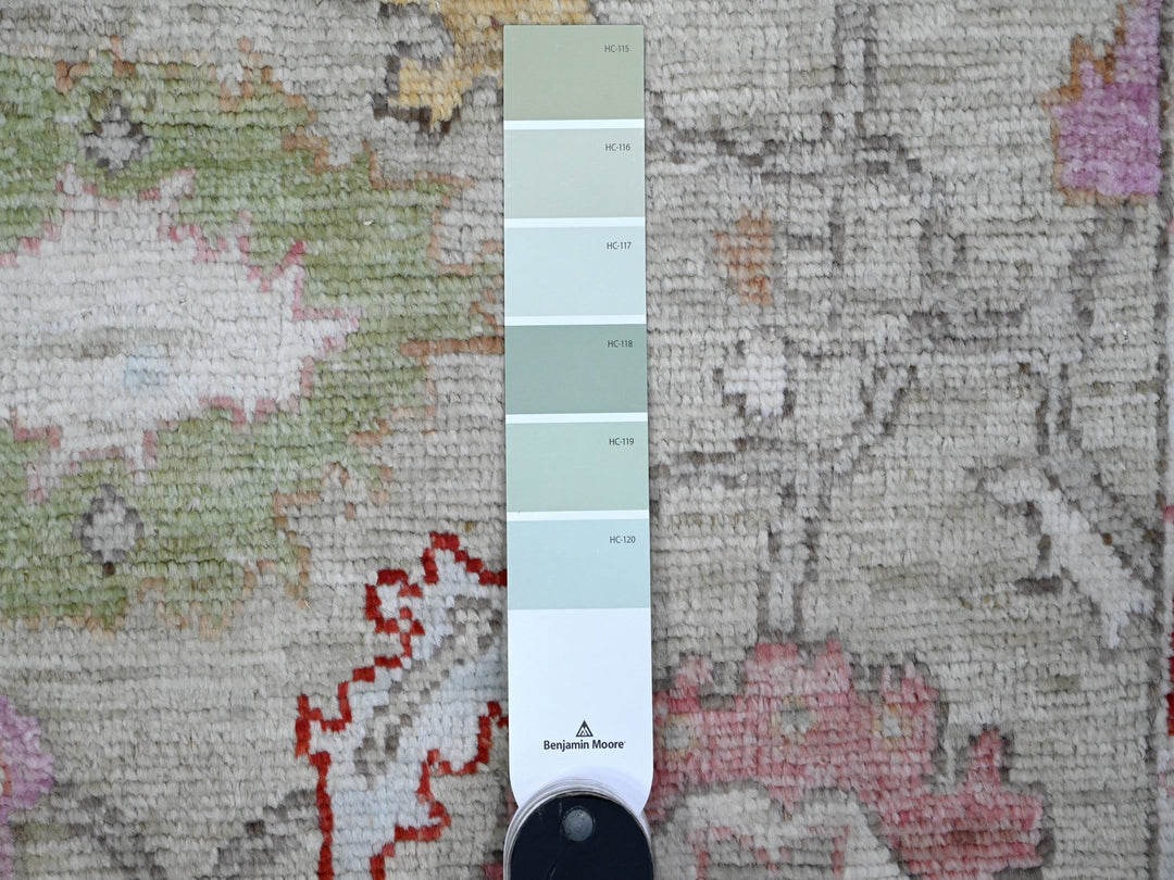 3'9" x 9'7" New Hand Knotted Green Wool Runner Oriental Rug - MOA10289292