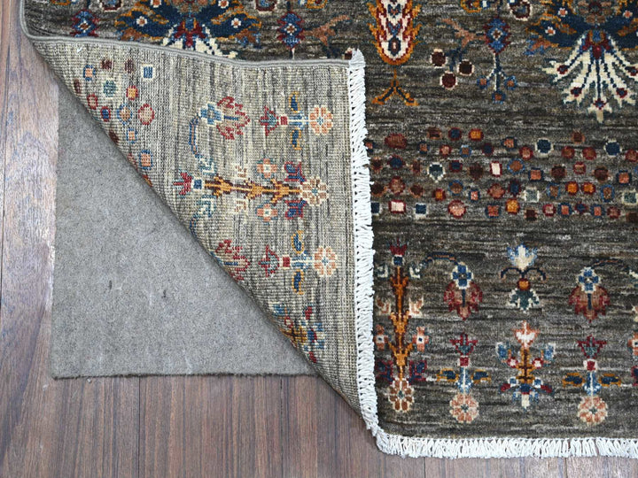 2'9" x 12'0" New Hand Knotted Grey Wool Runner Oriental Rug - MOA10289302
