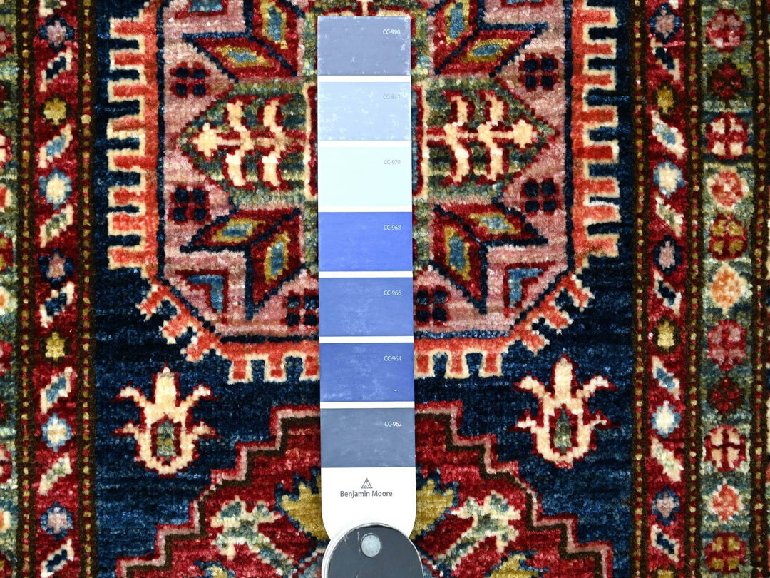 2'6" x 6'4" New Hand Knotted Blue Wool Runner Oriental Rug - MOA10289308