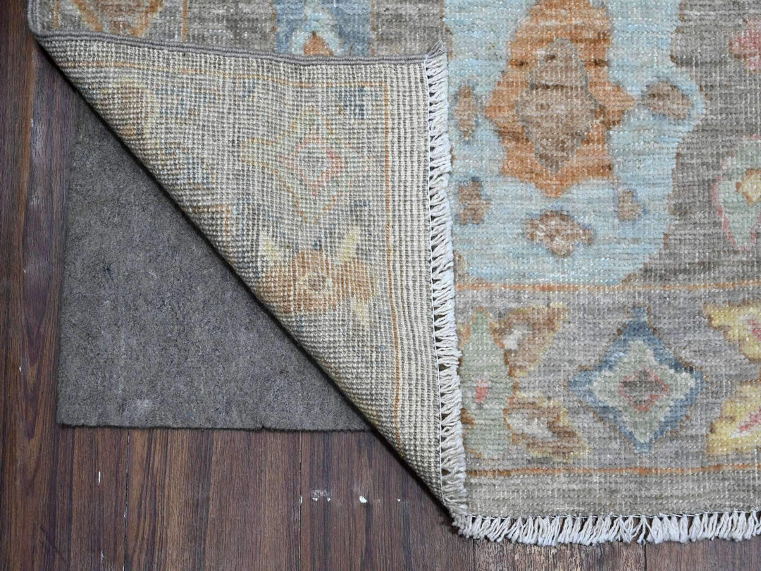 7'11" x 9'8" New Hand Knotted Grey Wool Rectangle Oriental Rug - MOA10289318