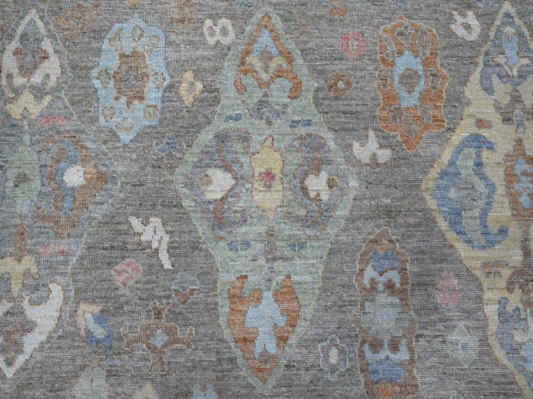 7'11" x 9'8" New Hand Knotted Grey Wool Rectangle Oriental Rug - MOA10289318