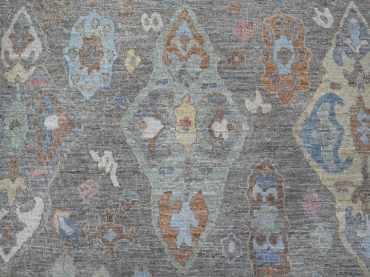 7'11" x 9'8" New Hand Knotted Grey Wool Rectangle Oriental Rug - MOA10289318