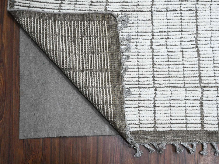 12'2" x 15'9" New Hand Knotted Ivory Wool Rectangle Oriental Rug - MOA10289335