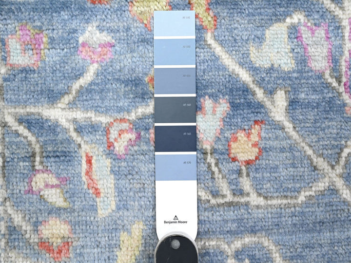 2'9" x 15'3" New Hand Knotted Blue Wool Runner Oriental Rug - MOA10289351