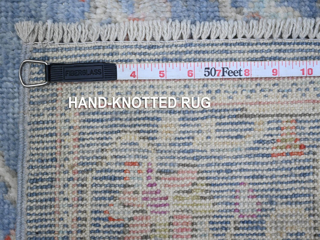 2'9" x 15'3" New Hand Knotted Blue Wool Runner Oriental Rug - MOA10289351