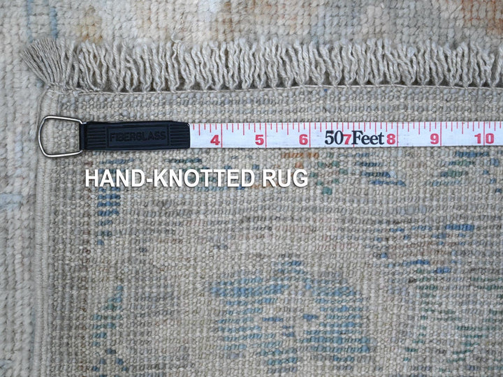 3'1" x 19'10" New Hand Knotted Grey Wool Runner Oriental Rug - MOA10289358