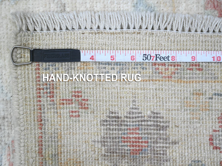3'0" x 13'6" New Hand Knotted Ivory Wool Runner Oriental Rug - MOA10289360
