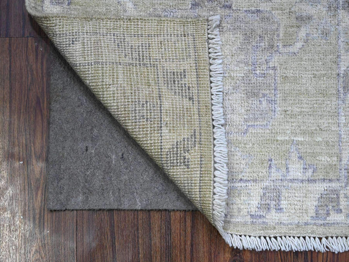 1'11" x 3'0" New Hand Knotted Green Wool Rectangle Oriental Rug - MOA10289363