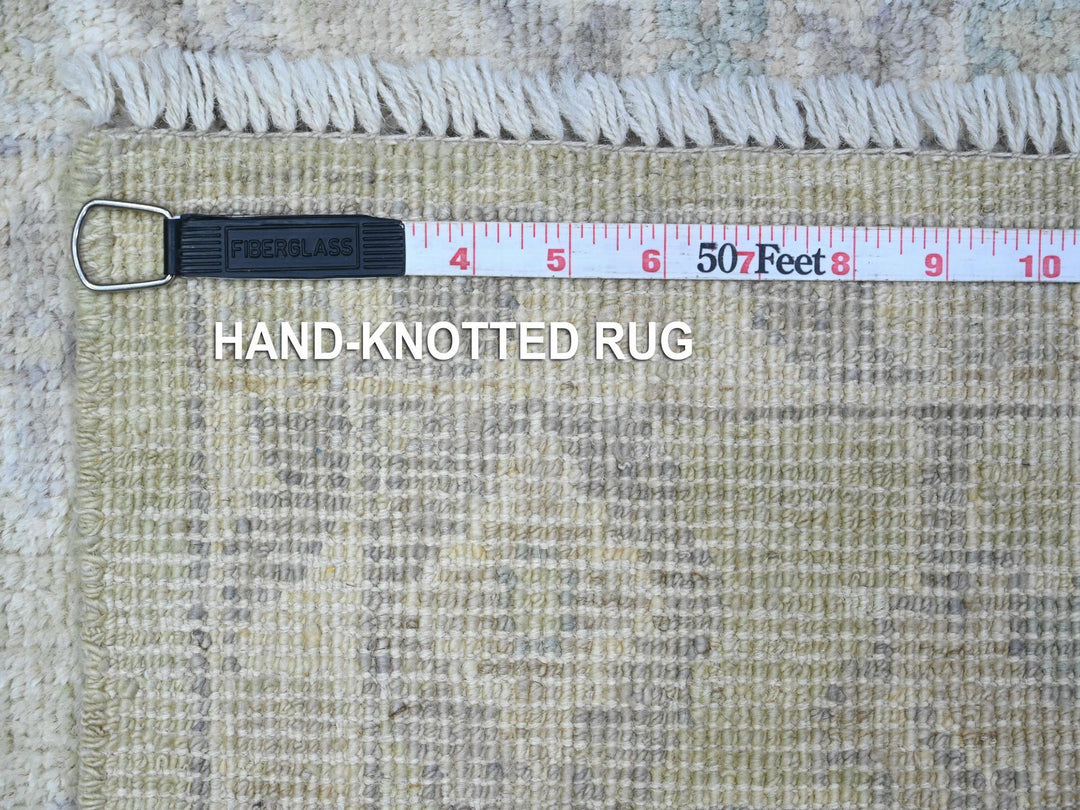 1'11" x 3'0" New Hand Knotted Green Wool Rectangle Oriental Rug - MOA10289363