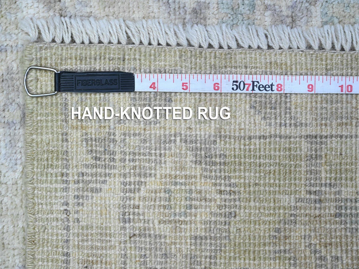 1'11" x 3'0" New Hand Knotted Green Wool Rectangle Oriental Rug - MOA10289363