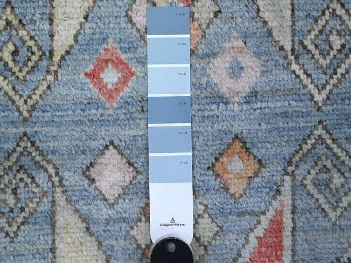 2'8" x 8'3" New Hand Knotted Blue Wool Runner Oriental Rug - MOA10289376