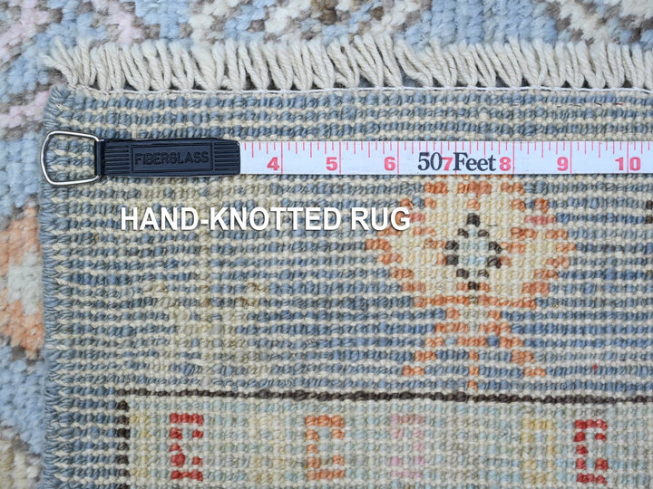2'8" x 8'3" New Hand Knotted Blue Wool Runner Oriental Rug - MOA10289376
